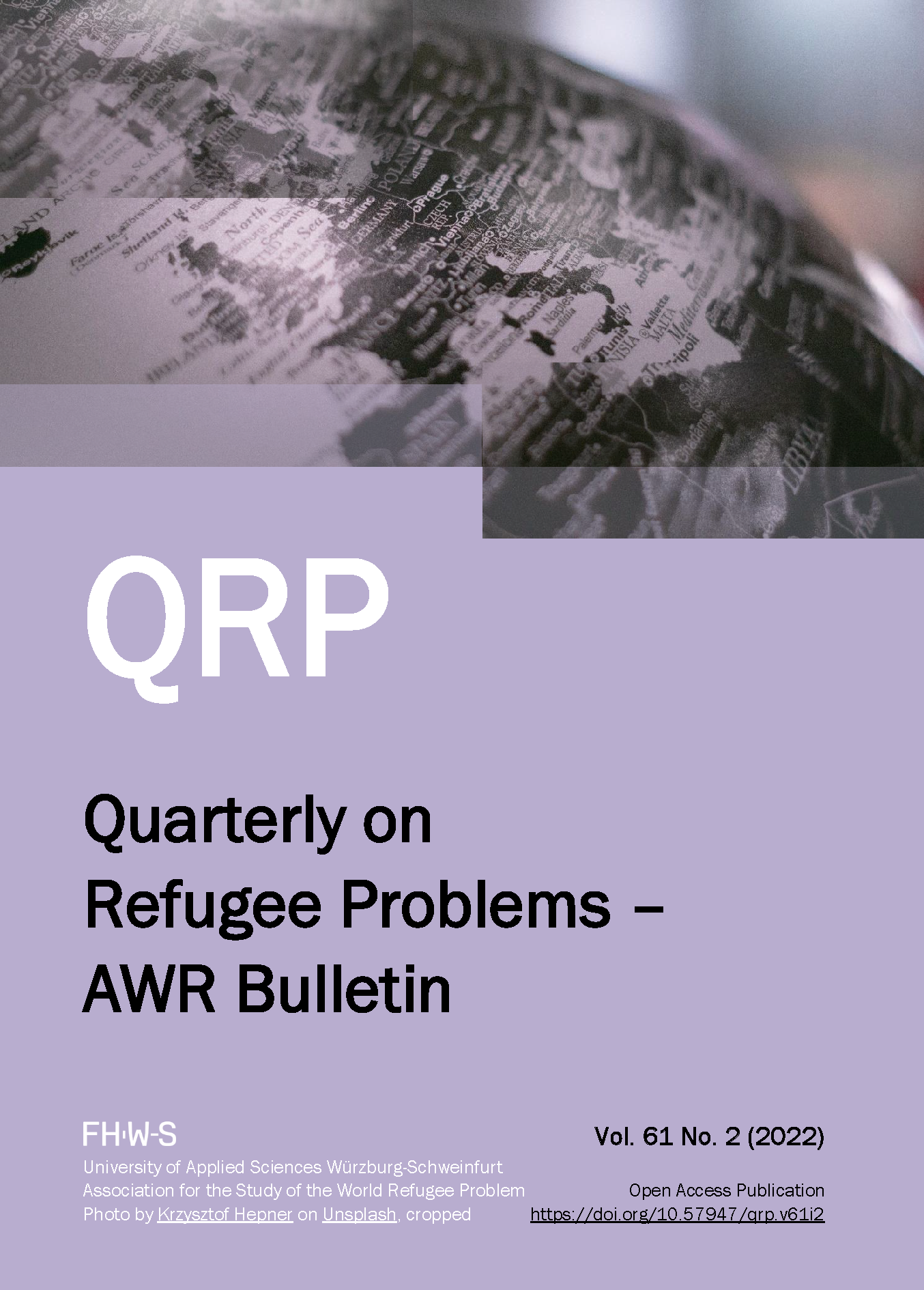 The cover of the 2022, volume 61, second issue of the Quarterly on Refugee Problems - AWR Bulletin